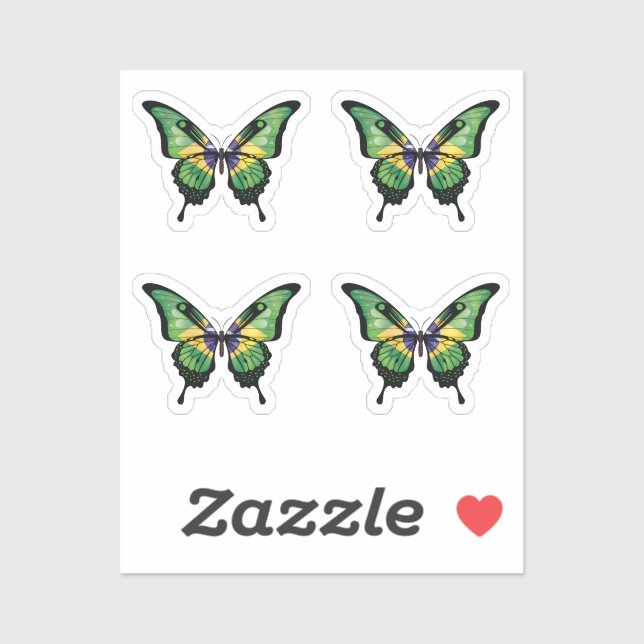 Brasilien Frack Butterfly Flag Aufkleber (Blatt)