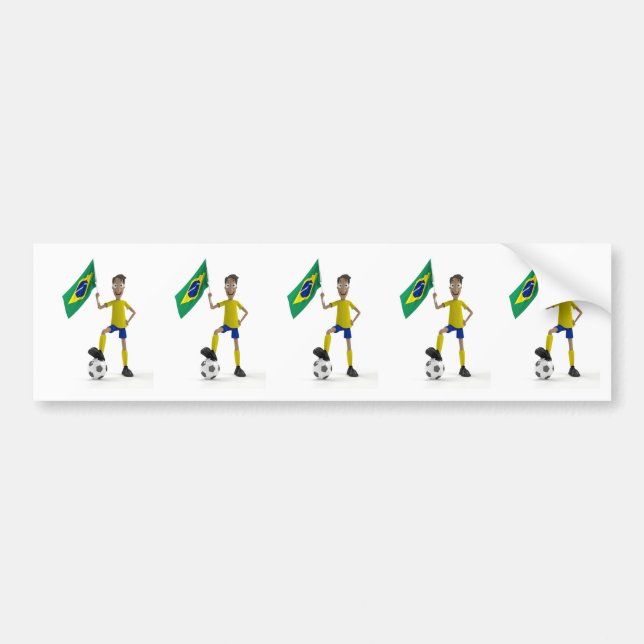 Brasilien-Fußball Autoaufkleber (Vorne)