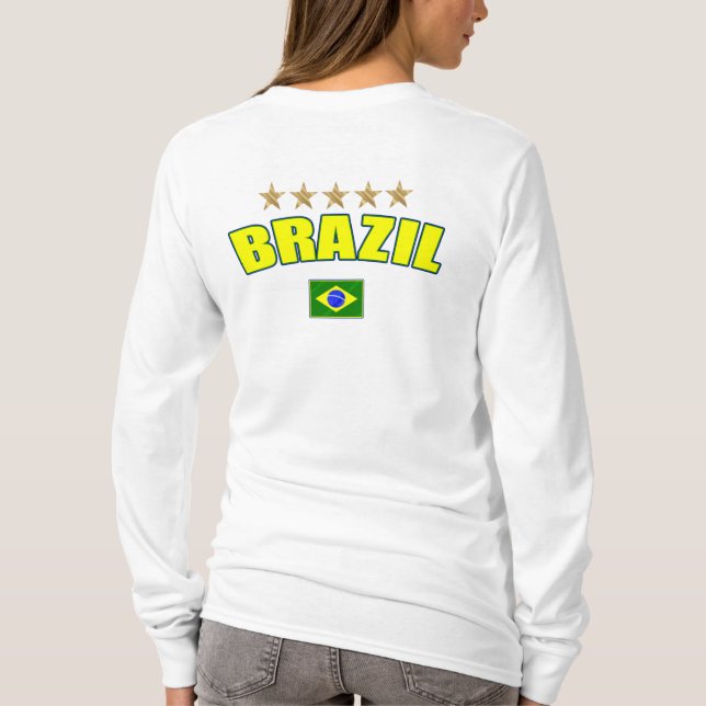Brasilien-Fußball - Brasilien 5 spielt Brasilianer T-Shirt (Rückseite)