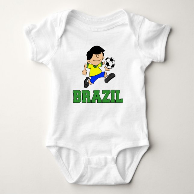 Brasilien Fußball-Cartoon Baby Strampler (Vorderseite)