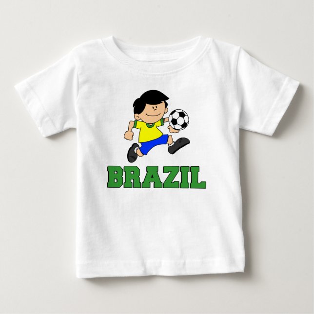 Brasilien Fußball-Cartoon Baby T-shirt (Vorderseite)