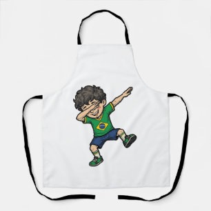 Brasilien Fußball Dab Junge Vintage Vector Shirt_1 Schürze
