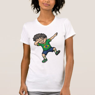 Brasilien Fußball Dab Junge Vintage Vector Shirt_1 T-Shirt