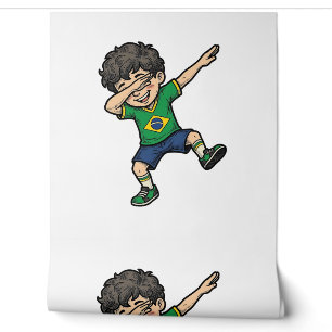 Brasilien Fußball Dab Junge Vintage Vector Shirt_1 Tapete
