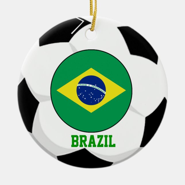 Brasilien-Fußball-Fan-Verzierung Keramikornament (Vorne)