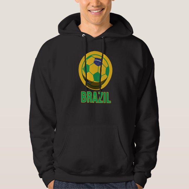 Brasilien Fußball Fußball Brasilianische Flagge Hoodie (Vorderseite)