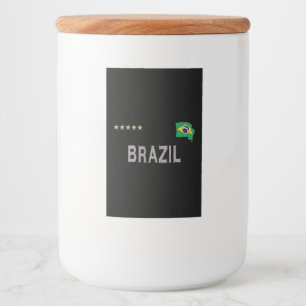 Brasilien Fußball-Shirt Fußball-Fan Herz Lebensmitteletikett