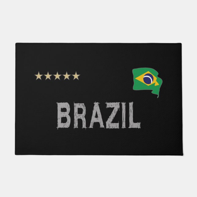 Brasilien Fußball Shirt Herz Fußmatte (Vorderseite)