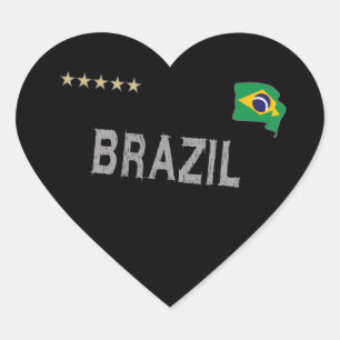 Brasilien Fußball Shirt Herz Herz-Aufkleber