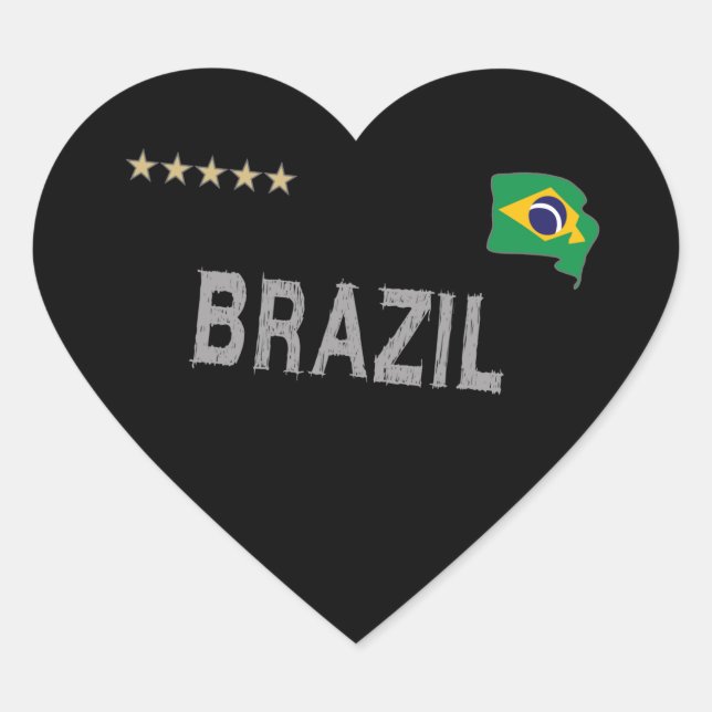 Brasilien Fußball Shirt Herz Herz-Aufkleber (Vorderseite)