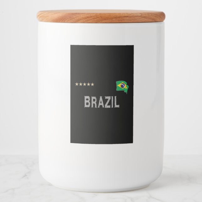 Brasilien Fußball Shirt Herz Lebensmitteletikett (Vorderseite)