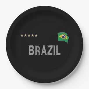 Brasilien Fußball Shirt Herz Pappteller