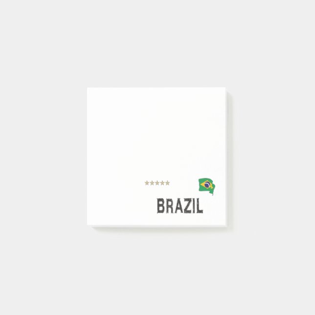 Brasilien Fußball Shirt Herz Post-it Klebezettel (Vorderseite)