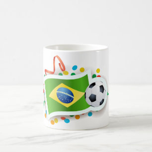 Brasilien, Fußball und Flagge Kaffeetasse
