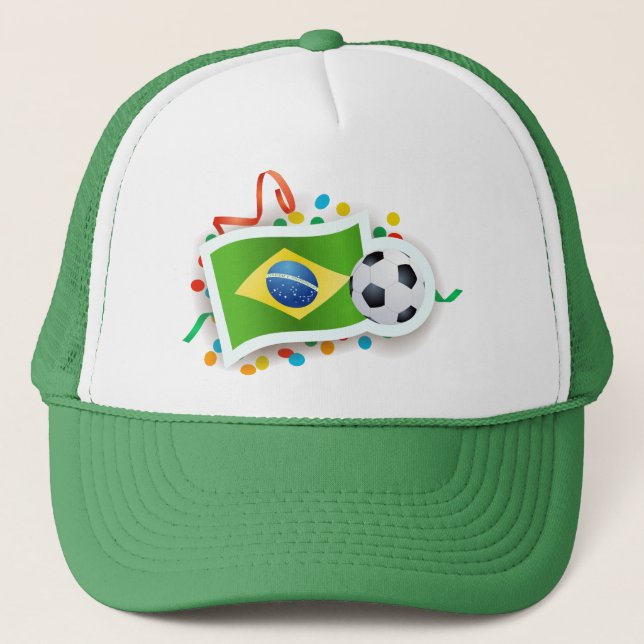 Brasilien, Fußballdesign Truckerkappe (Vorderseite)