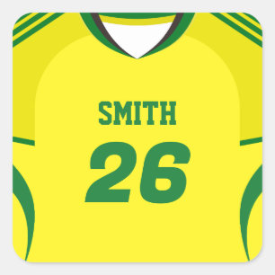 Brasilien Fußballtrikot Benutzerdefinierter Name N Quadratischer Aufkleber