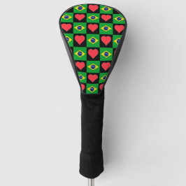 Brasilien Golf Liebe Herz Muster Patriotic Brasili Golf Headcover