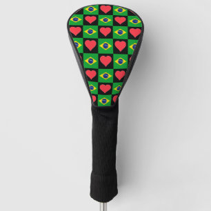 Brasilien Golf Liebe Herz Muster Patriotic Brasili Headcover