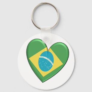 Brasilien-Herz-Flagge Schlüsselanhänger