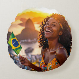 BRASILIEN - ICH LIEBE BRASILIEN RUNDES KISSEN
