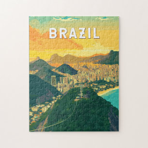 Brasilien Illustration Travel Art Vintag