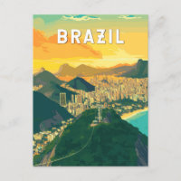 Brasilien Illustration Travel Art Vintag
