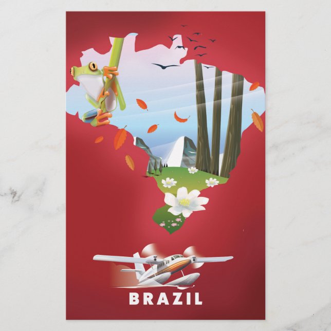 Brasilien Illustriertes Reiseplakat. (Vorderseite)