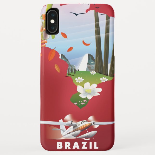 Brasilien Illustriertes Reiseplakat. Case-Mate iPhone Hülle (Rückseite)