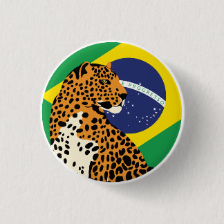 Brasilien Jaguar Brasilianische Nationale Tierflag Button