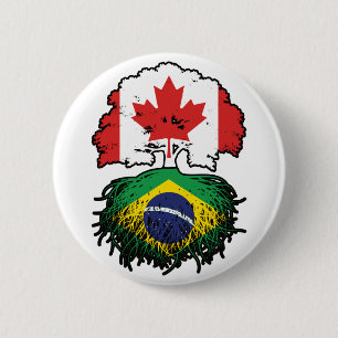 Brasilien - kanadisches Kanada Tree Roots Flag Button