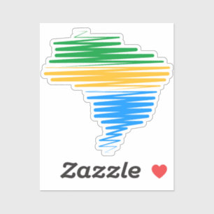 Brasilien kartografiert Grenze mit brasilianischen Aufkleber