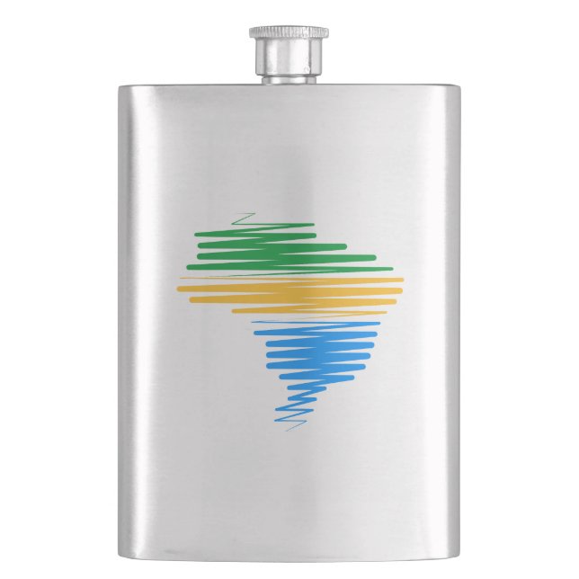 Brasilien kartografiert Grenze mit brasilianischen Flachmann (Vorderseite)