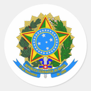 brasilien land wappen symbol emblem stern flagge runder aufkleber
