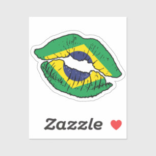 Brasilien - Liebe für brasilianische Lipstick Aufkleber