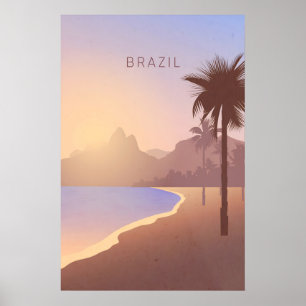Brasilien Minimal Reiseplakat Poster