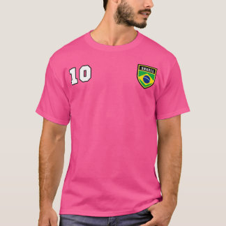 Brasilien Nummer 10 Fußball Flag Fußball T-Shirt