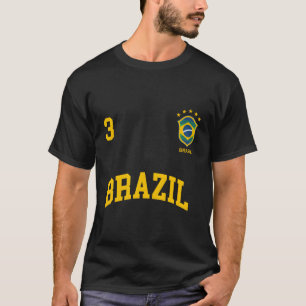 Brasilien Nummer 3 Brasilianische Fußballmannschaf T-Shirt