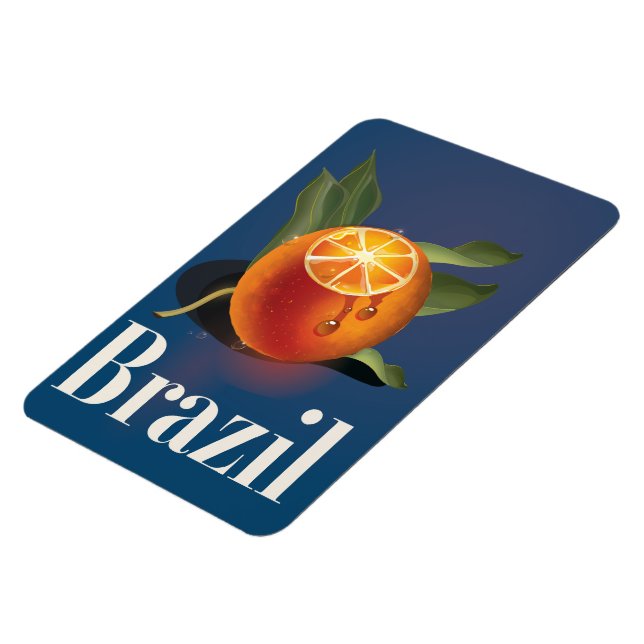 Brasilien Orange Reiseplakat Magnet (Linke Seite)