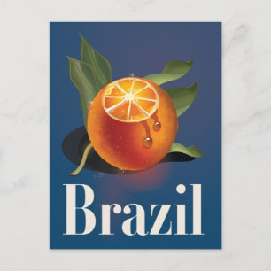Brasilien Orange Reiseplakat Postkarte