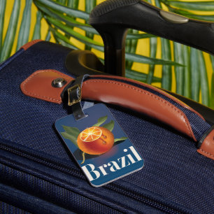 Brasilien Orangen Reiseplakat Postkarte Gepäckanhänger