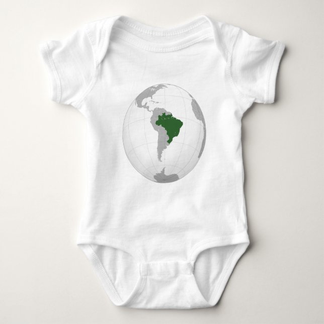 Brasilien (orthographische Projektion) Baby Strampler (Vorderseite)