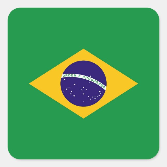 BRASILIEN QUADRATISCHER AUFKLEBER (Vorderseite)