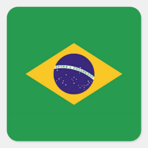BRASILIEN QUADRATISCHER AUFKLEBER