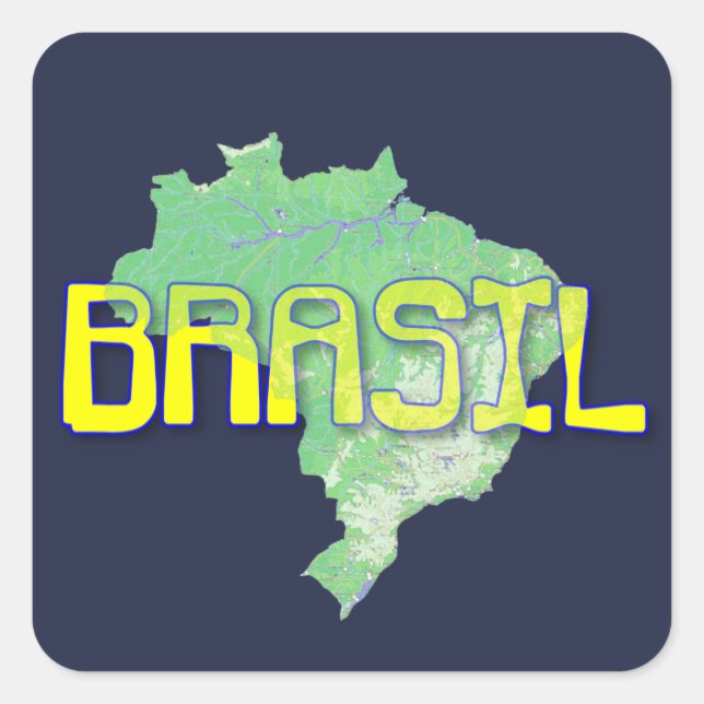 Brasilien Quadratischer Aufkleber (Vorderseite)