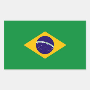 BRASILIEN RECHTECKIGER AUFKLEBER