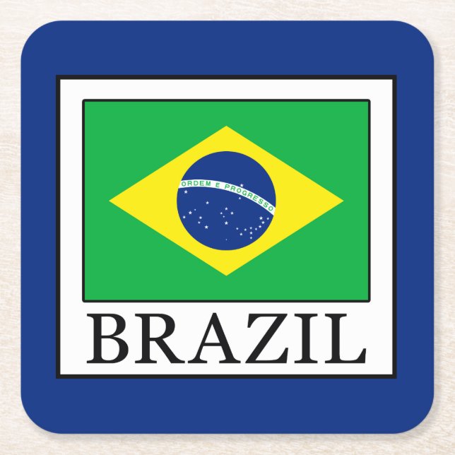 Brasilien Rechteckiger Pappuntersetzer (Vorderseite)