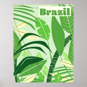 Brasilien Regenwald Vintager Urlaubstext Poster