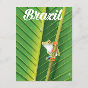 Brasilien Regenwaldfrosch Reiseplakat Postkarte