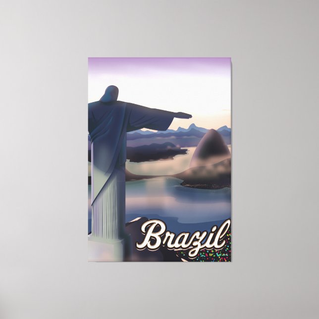 Brasilien Reiseplakat Art Print. Leinwanddruck (Vorderseite)