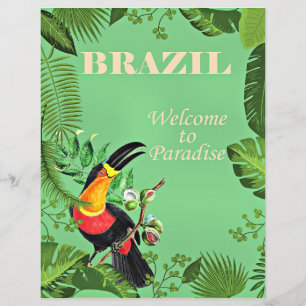 Brasilien Reiseplakat, Toucan,